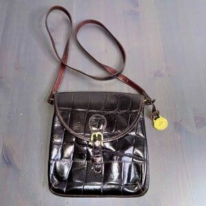 Vintage Brahmin Brown Leather Crossbody Purse